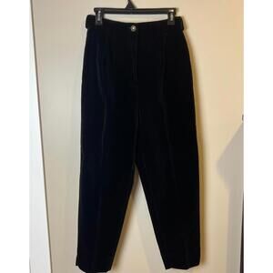 Designer Black Velvet Pants - Linea Privata - Size XS